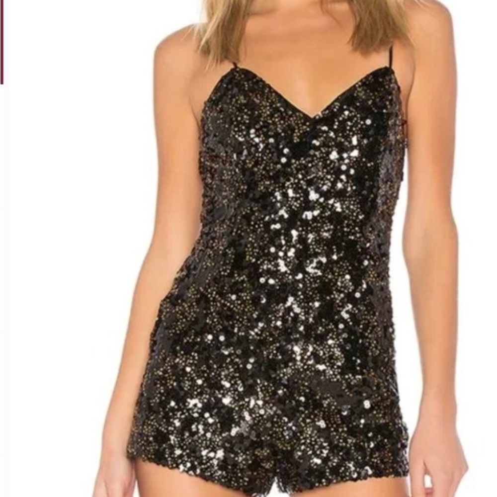 NBD Reign Black Sequin Romper